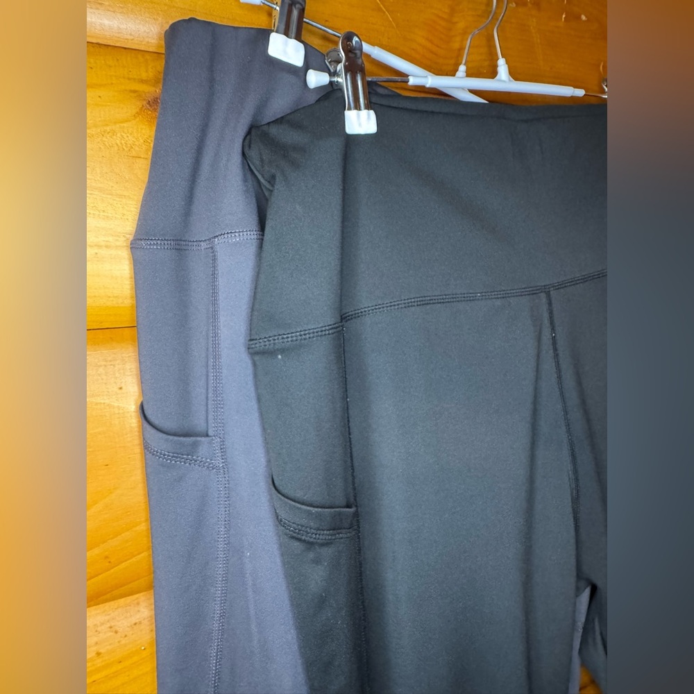 !!!SET OF 2!!!Black and Gray Leggings with Pockets